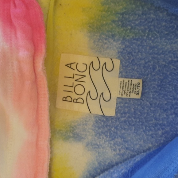 XL Billabong Tie Dye Hoodie Sweatshirt Y2K 😍 - Picture 3 of 7